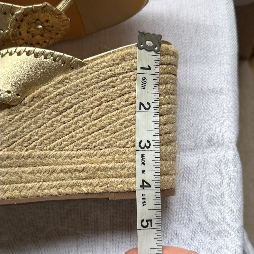 NWOT! Jack Rogers Metallic Gold Wedge Sandals - Picture 7 of 7
